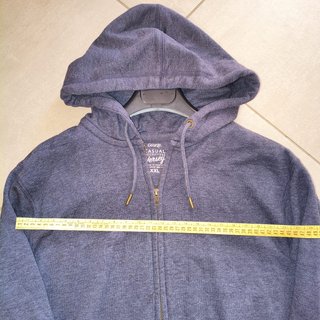 Felpa George Uomo XXL Grigia Zip Cappuccio