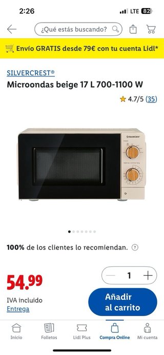 Microondas Silvercrest en perfecto estado,
