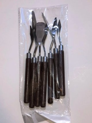 Set 7 spatole per pittura manici legno