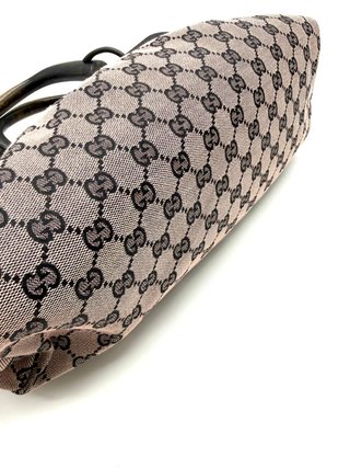 Bolso Gucci Vintage GG Tela Rosa y Negro