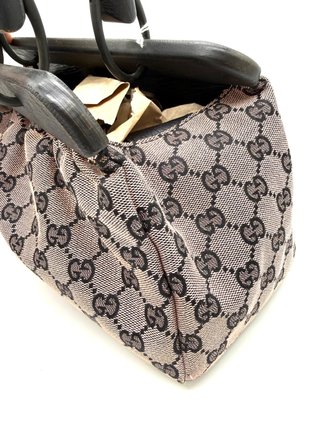 Bolso Gucci Vintage GG Tela Rosa y Negro