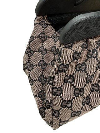 Bolso Gucci Vintage GG Tela Rosa y Negro