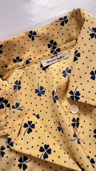 Camisa Corte Inglés Estampada Amarilla