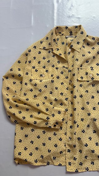 Camisa Corte Inglés Estampada Amarilla