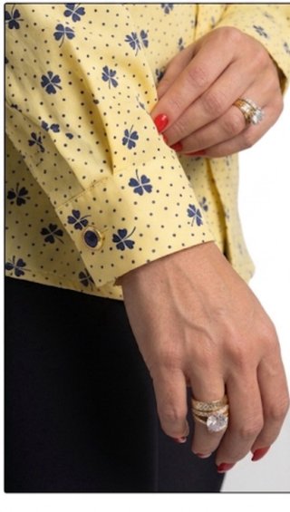 Camisa Corte Inglés Estampada Amarilla