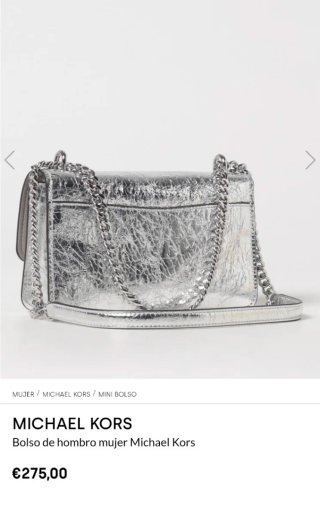 Bolso de hombro Michael Kors plateado