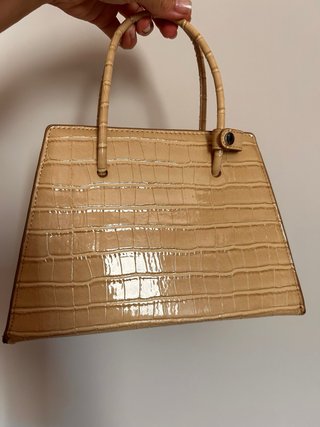 Bolso Mango Beige Cocodrilo