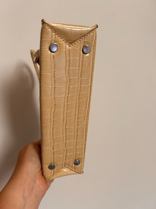 Bolso Mango Beige Cocodrilo