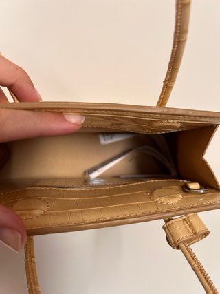 Bolso Mango Beige Cocodrilo