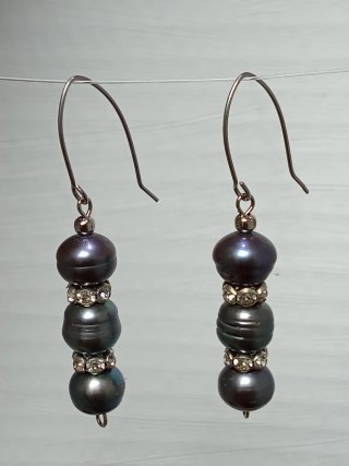 Pendientes Perlas Barrocas Azul Pavo Real