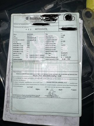 Suzuki GSXF 600 Negra