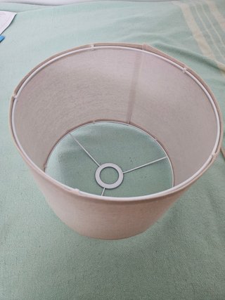 Pantalla lámpara tela beige 26x19cm