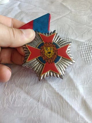 Medalla esmaltada con león