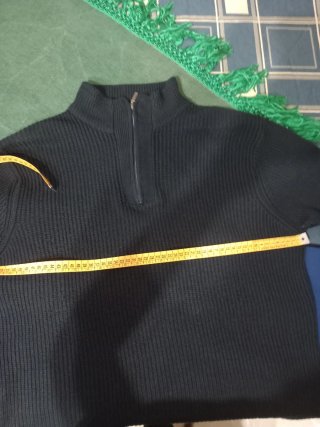 Maglione uomo mezza zip nero