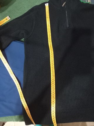Maglione uomo mezza zip nero