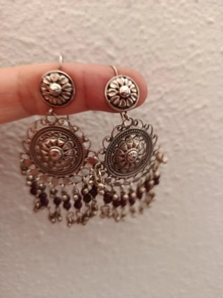 Pendientes Plata Hechos a Mano con granates.