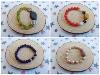Lote 4 pulseras elásticas con piedra