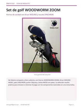 Set de Palos de Golf WOODWORM ZOOM
