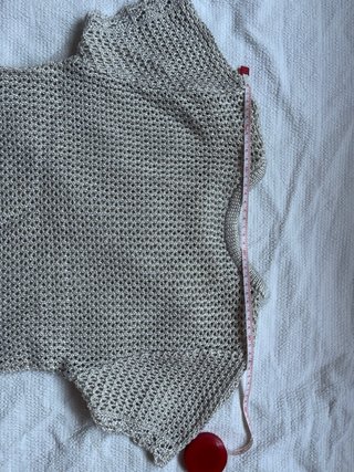 Blusa crochet manga corta beige