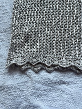 Blusa crochet manga corta beige