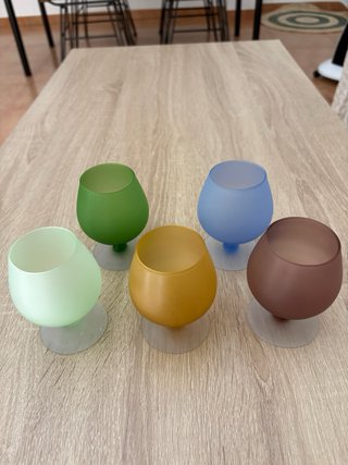 Set 5 copas de cristal de colores