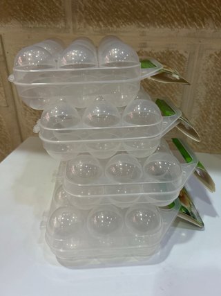 Lote 4 hueveras plástico transparentes