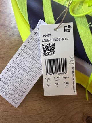 Adidas Adizero Adios Pro 4 Amarillo placa carbono