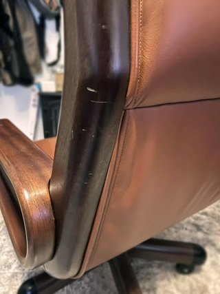 Sillón Dirección Vintage Piel y Sapeli unico