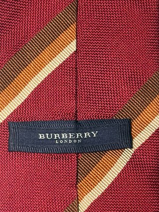 Corbata Burberry Rayas Marrón y Rojo