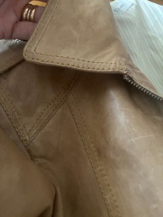 Chaqueta Piel Mujer Aviador Tabaco