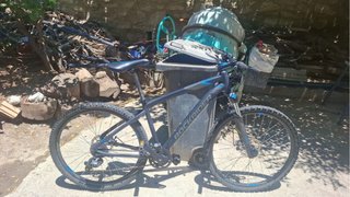 Bicicleta Rockrider Negra y Azul