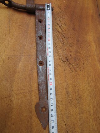 Bisagra antigua forja con apoyo, 28.5 cm.