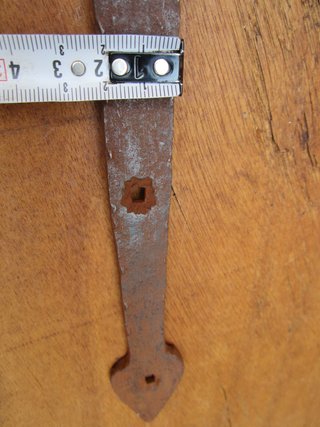 Bisagra antigua forja con apoyo, 28.5 cm.