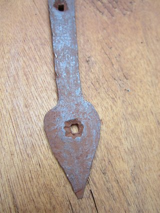 Bisagra antigua forja con apoyo, 28.5 cm.