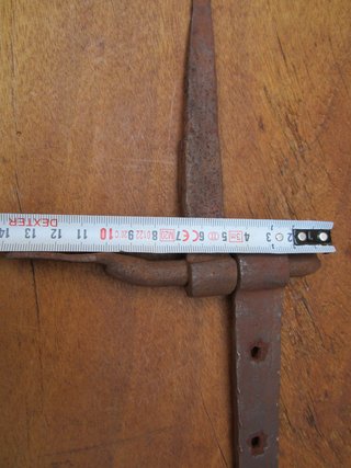 Bisagra antigua forja con apoyo, 28.5 cm.