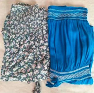 Dos monos cortos azules talla M