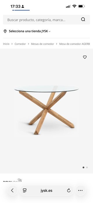 Mesa de comedor cristal y madera
