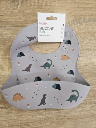 Babero Silicona Tutete Dinosaurios +6 Meses