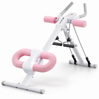 Máquina Abdominales Rosa y Blanca