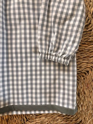 Babi escolar cuadros vichy gris