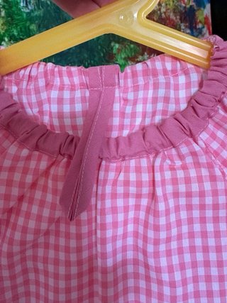 Babi escolar vichy rosa