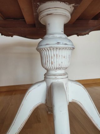 Mesa redonda madera vintage restaurada