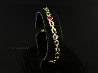 pulsera oro 18k con piedra con circonita