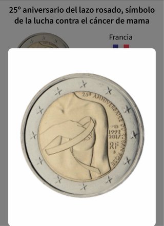 Moneda 2€ Francia 25 Aniversario Ruban Rose