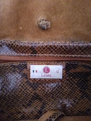Bolso Lesac Piel Marrón Serpiente
