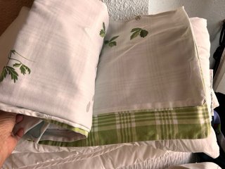 Juego sábanas cuna + edredón blanco