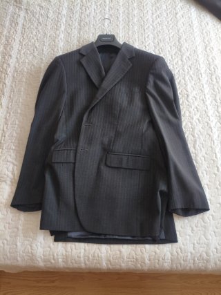 Traje de hombre Raya Gris Oscuro
