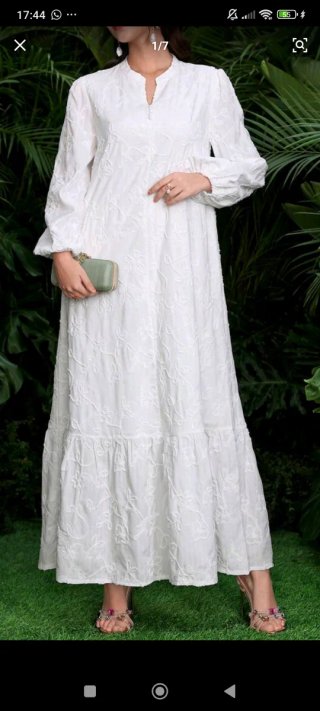 Vestido blanco largo bordado