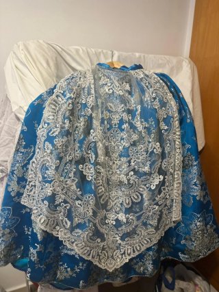 Traje Fallera Niña Azul y Plata