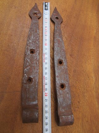 Bisagras antiguas centenarias, pareja 24.5 cm.